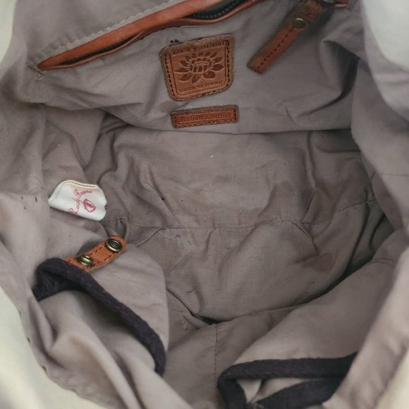 LUCKY BRAND Canvas and Italian Leather Shoulder Bag Tote 15" x 12" - Picture 9 of 9